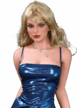 Realistische TPE sexpop DutchDoll Natasha 167 cm met hoogblond haar, helderblauwe ogen, prachtige rondingen en gelborsten, levensechte sekspop met zachte huid.