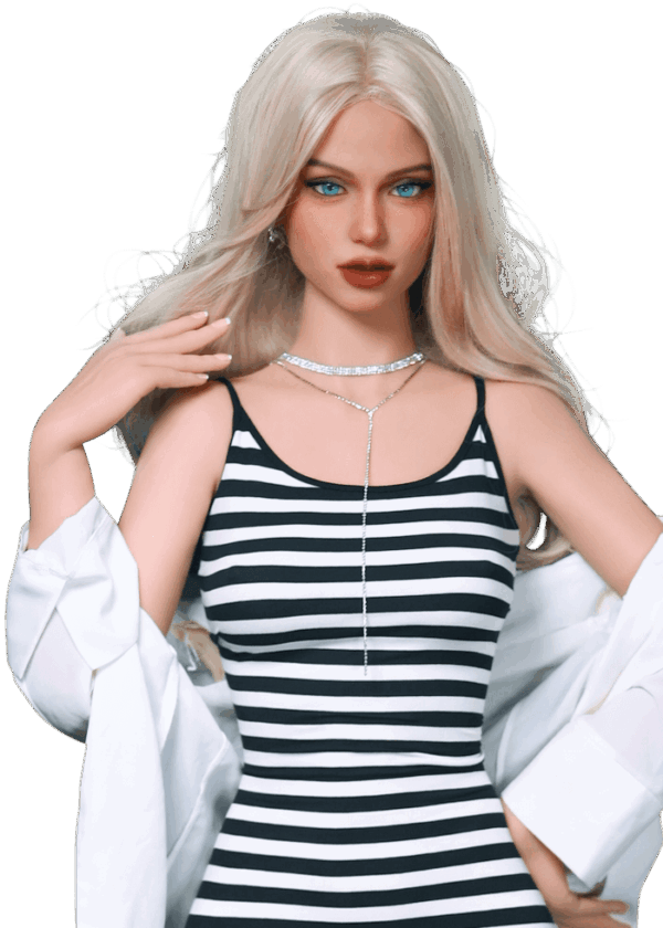 DutchDoll Hannah | 161 cm Beste prijs/kwaliteit Realistische TPE sexpop DutchDoll Hannah 161 cm met blond haar, helderblauwe ogen, gelborsten en vrouwelijk figuur, levensechte sekspop met zachte huid.