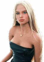 Realistische TPE sexpop DutchDoll Sophie 158 cm met lange blonde haren, diepblauwe ogen, slank figuur en zachte huid, levensechte sekspop met EVO+ skelet.