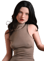 Realistische TPE sexpop DutchDoll Sabrina 165 cm met slank postuur, gelborsten en natuurlijke proporties, levensechte sekspop met zachte huid en elegante uitstraling.